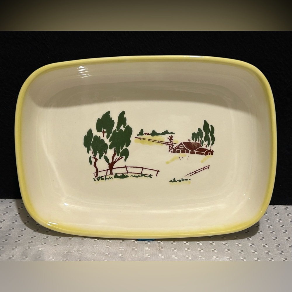 Brock of California Pottery Farmhouse Hay Brown Rectangle Serving Dish 11”